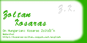 zoltan kosaras business card